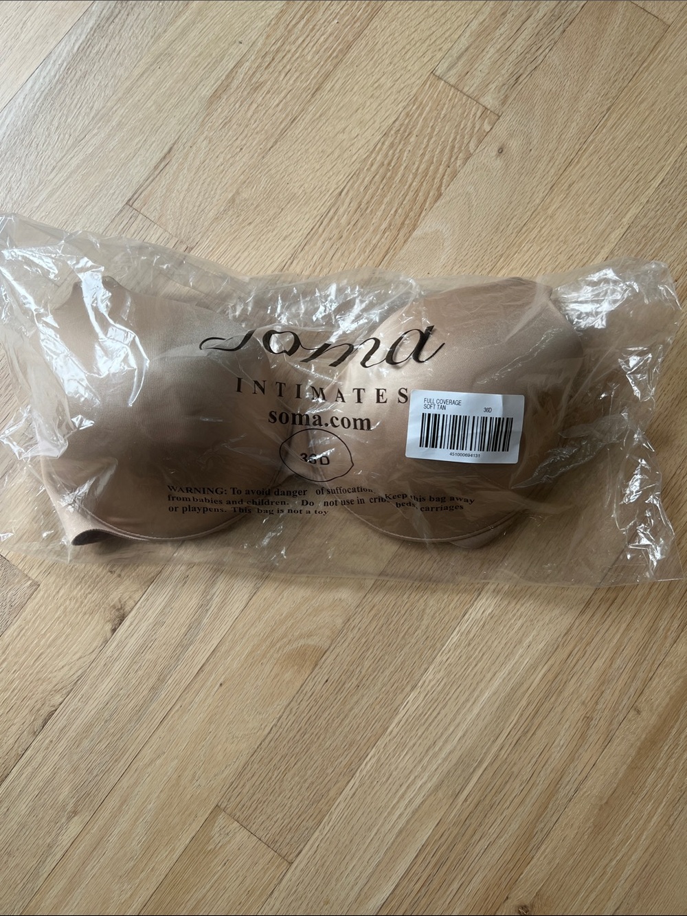 Soma vanishing back full coverage underwire Bra in Tan